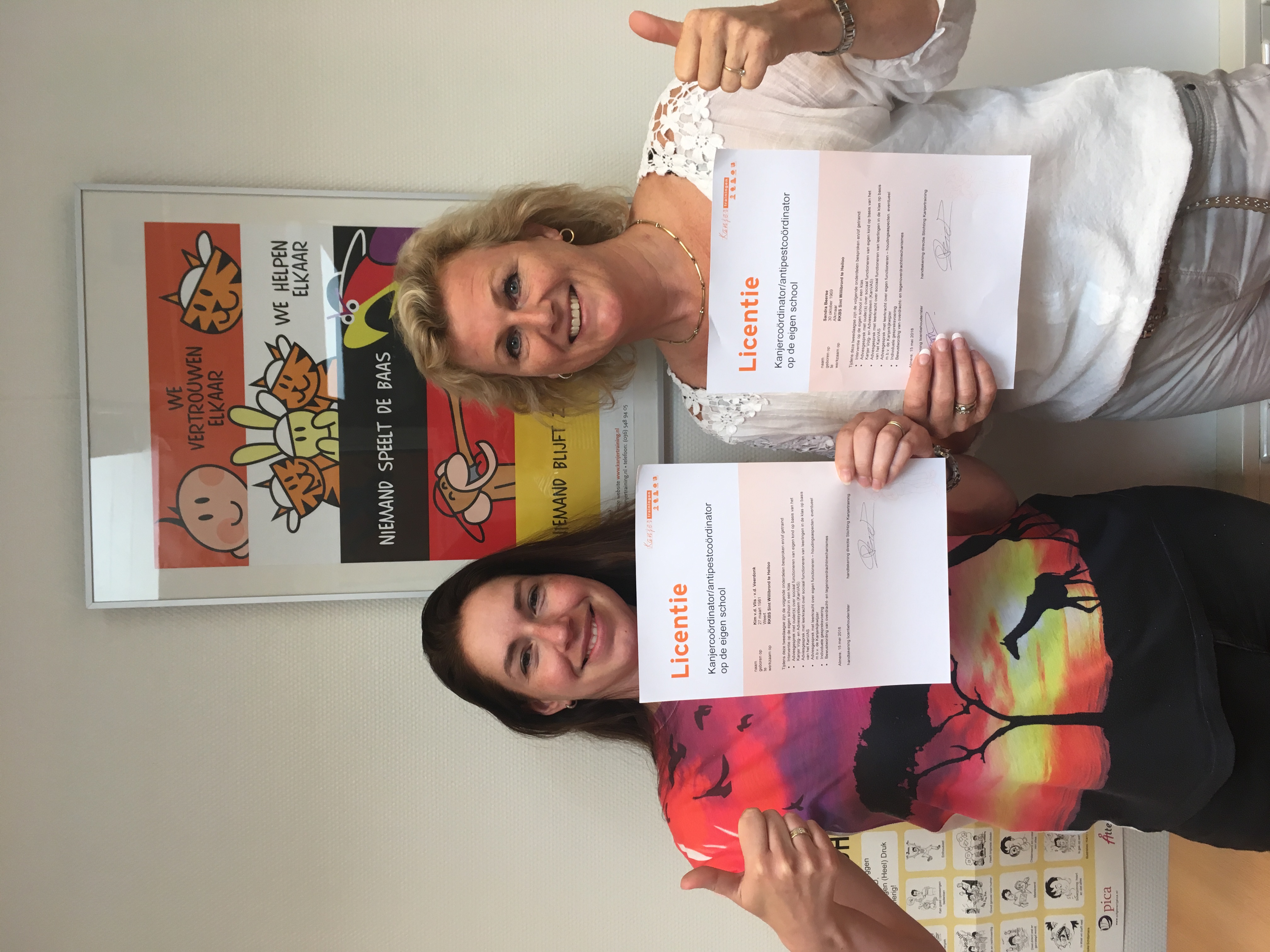 Juf Kim en juf Sandra geslaagd!