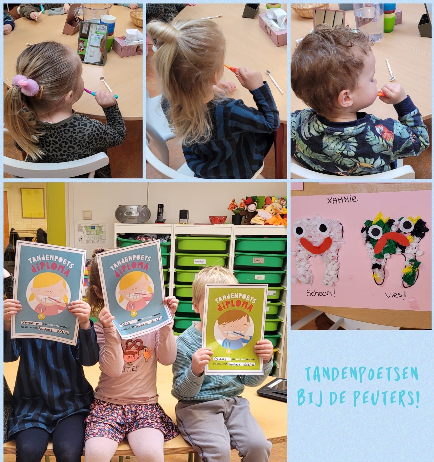 Tandenpoets diploma bij de peuters